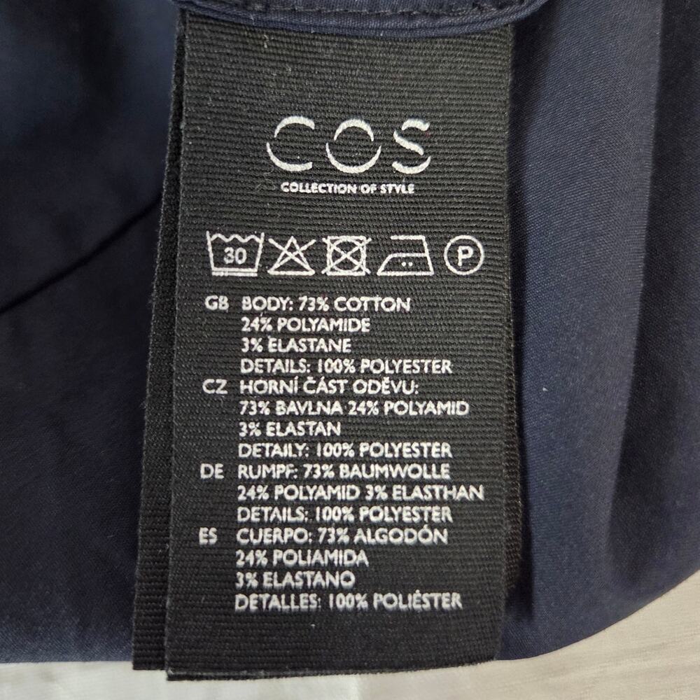 COS Navy Blue Architectural Silouette Dress 6 Zip Back Minimalist Basic Modern - Picture 10 of 16